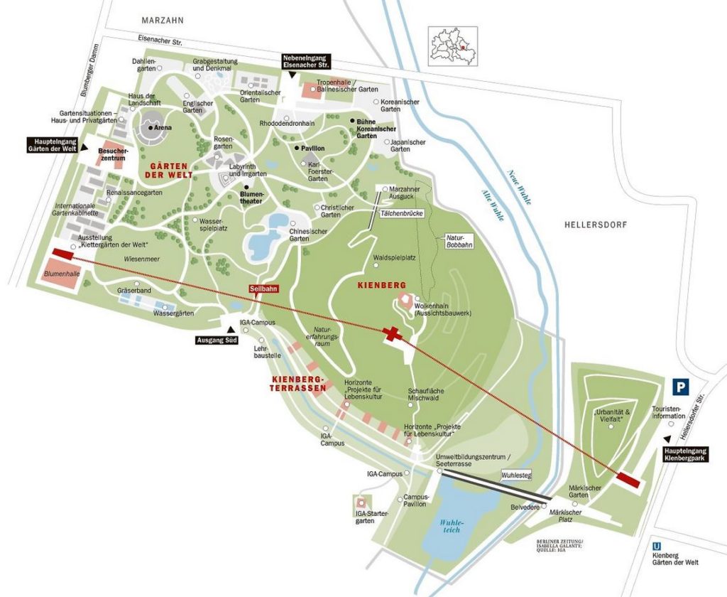 Mapa IGA Berlim 2017 (Fonte: www.berliner-kurier.de)